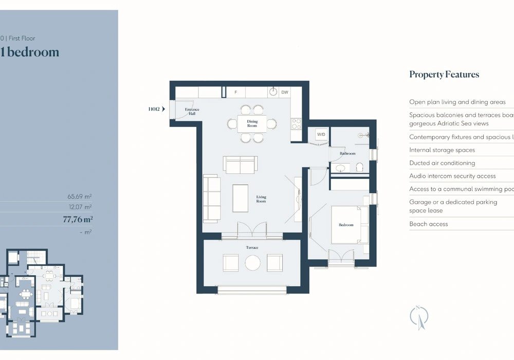 Stan na prodaju 78 m². Lustica. 