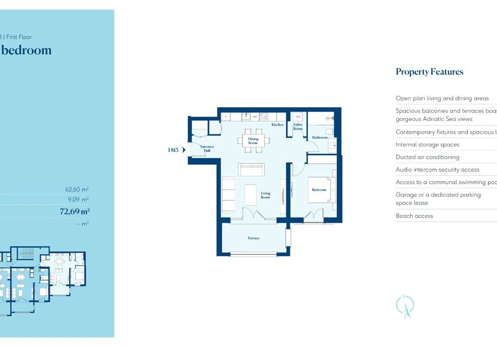 Apartments for sale 73 m². Lustica. 