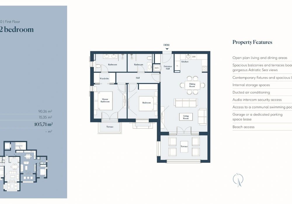 Apartments for sale 2 rooms, 106 m². Lustica. 