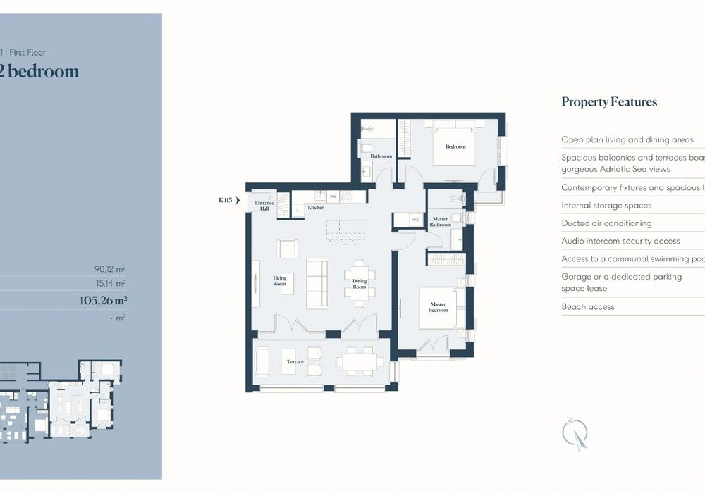 Stan na prodaju 2 собе, 105 m². Lustica. 