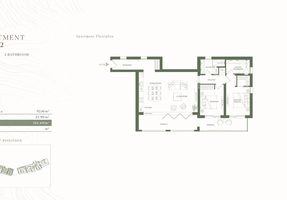 Stan na prodaju 2 собе, 117 m². Lustica. 