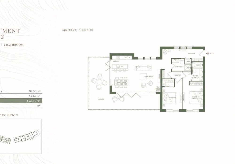 Stan na prodaju 2 собе, 143 m². Lustica. 