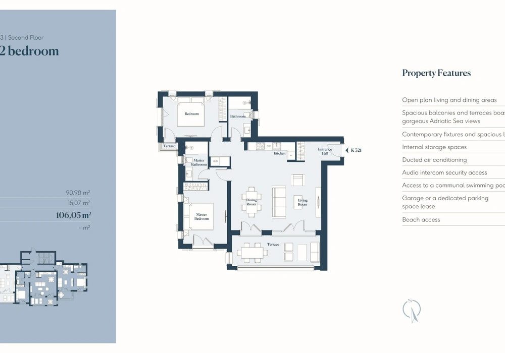 Stan na prodaju 2 собе, 106 m². Lustica. 