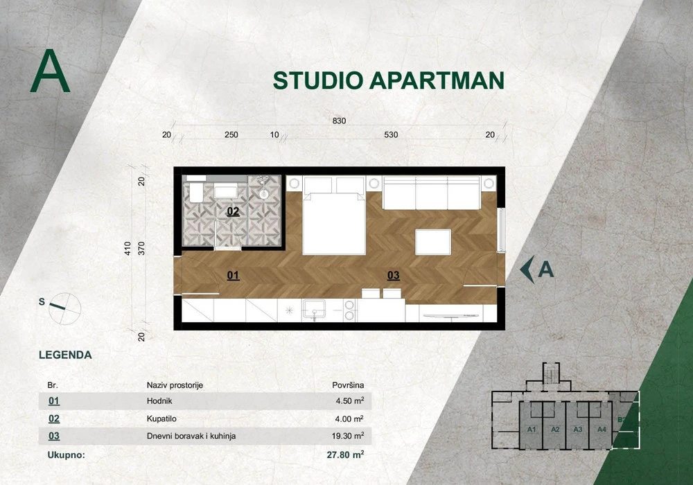 Apartments for sale 28 m². Kolašin. 