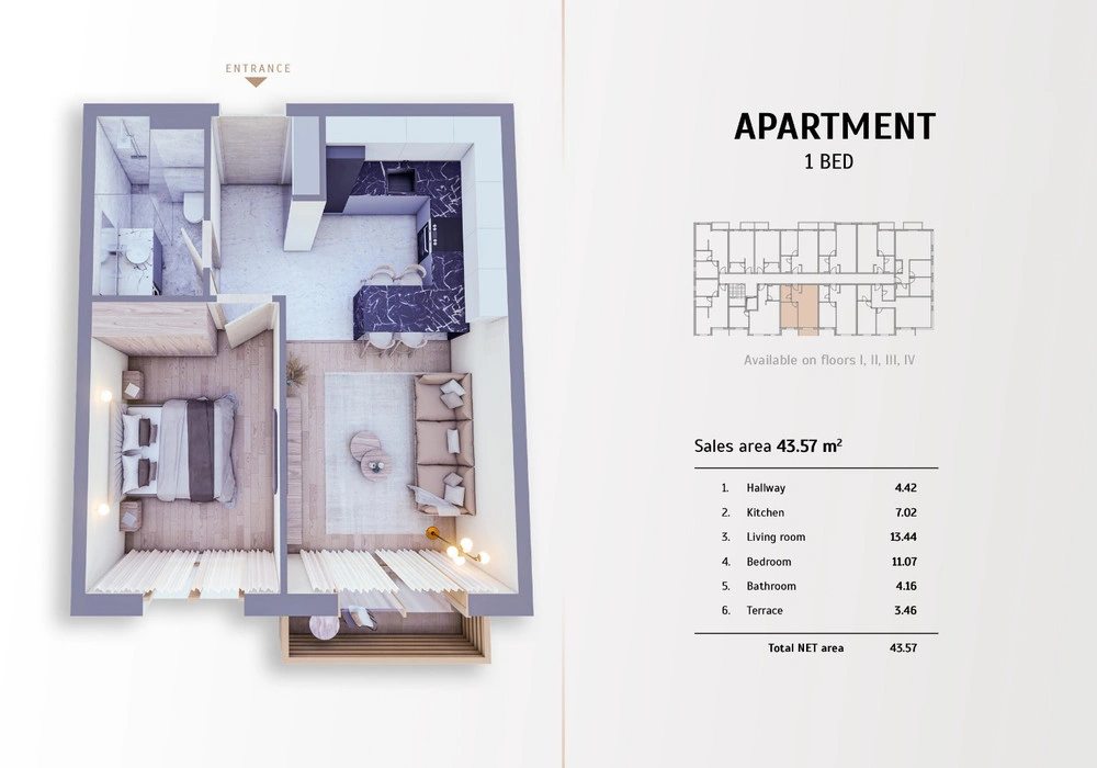 Apartments for sale 44 m². Kolašin. 