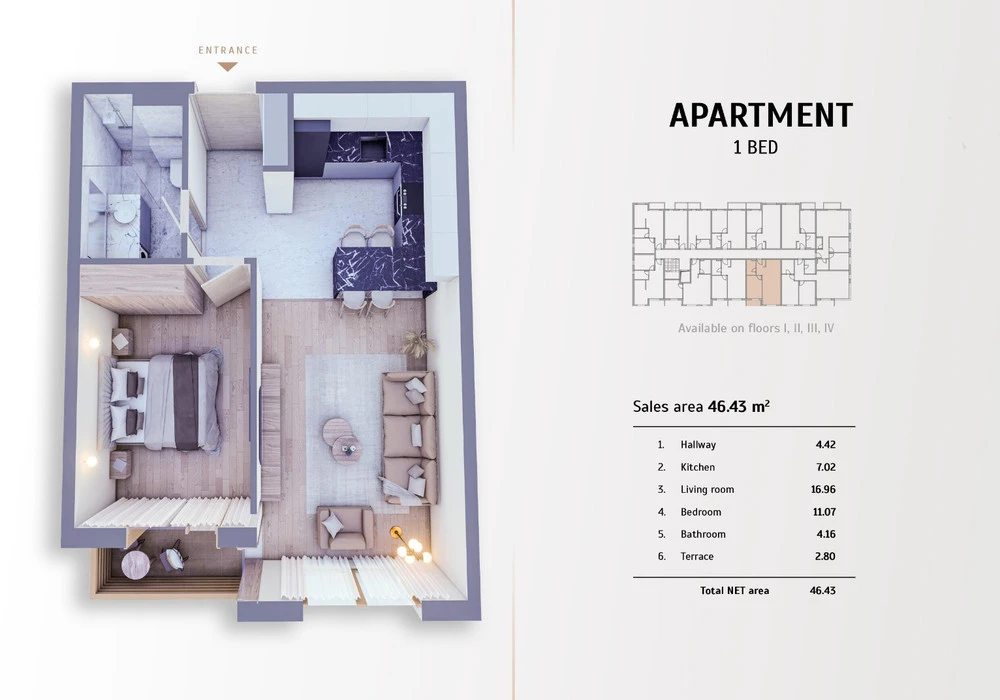 Apartments for sale 46 m². Kolašin. 