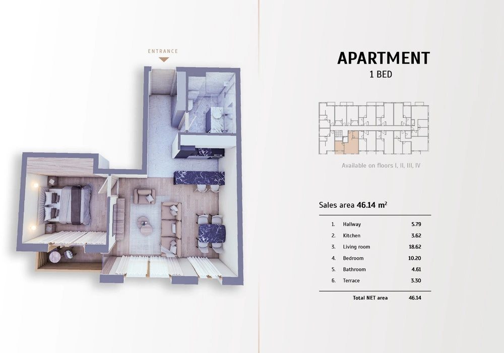 Apartments for sale 46 m². Kolašin. 