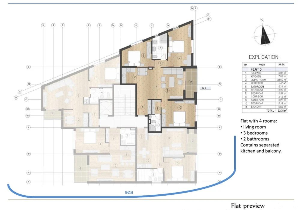 Apartments for sale 47 m². Becici. 