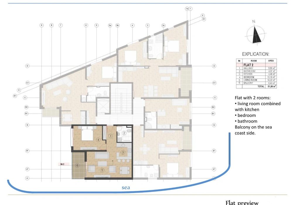 Stan na prodaju 47 m². Becici. 