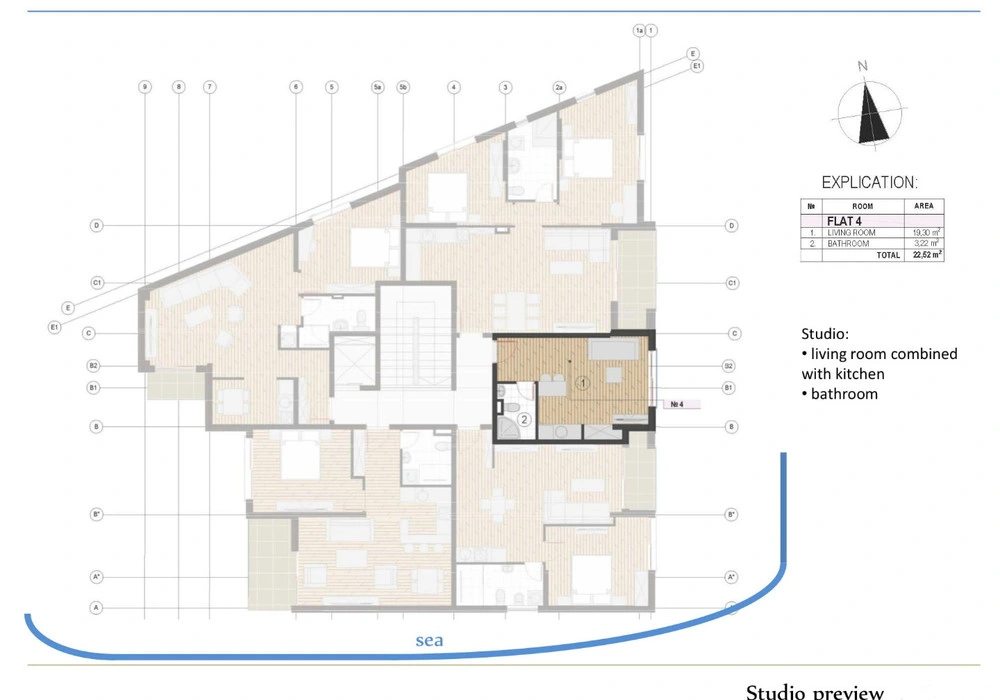 Apartments for sale 47 m². Becici. 