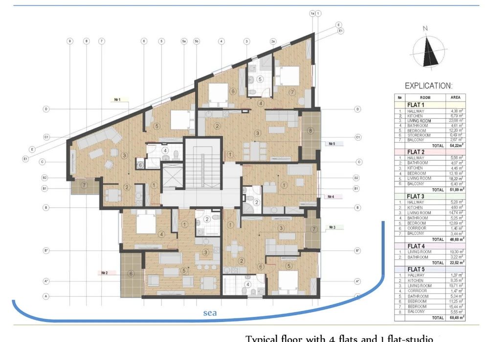 Apartments for sale 47 m². Becici. 