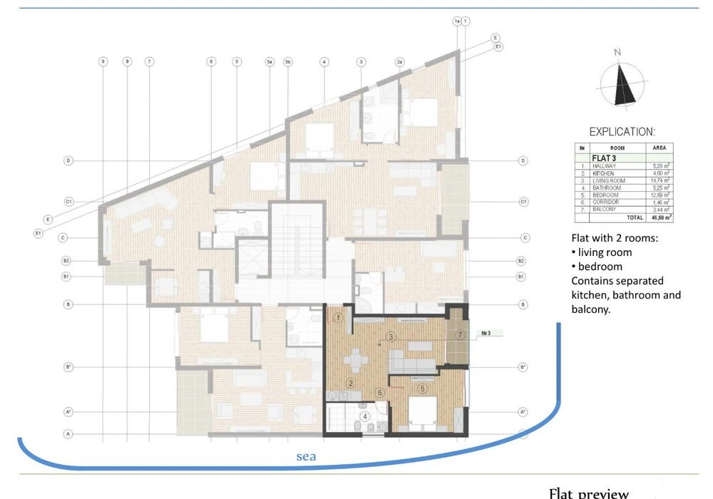 Apartments for sale 47 m². Becici. 