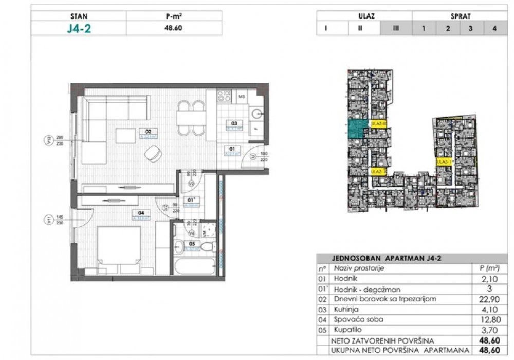 Apartments for sale 38 m². Tivat. 