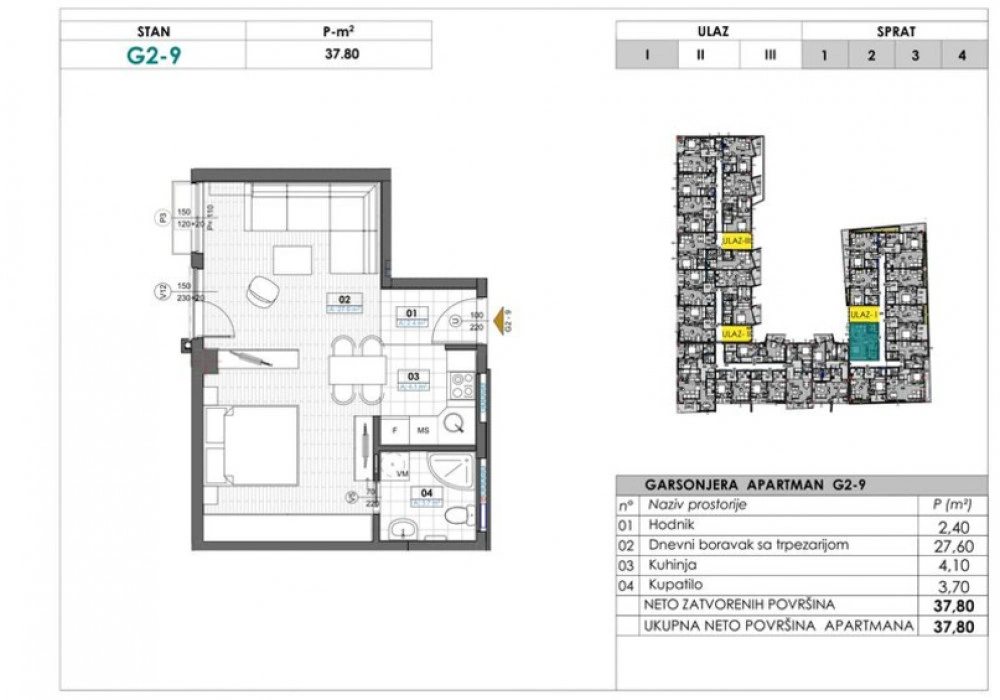 Apartments for sale 38 m². Tivat. 