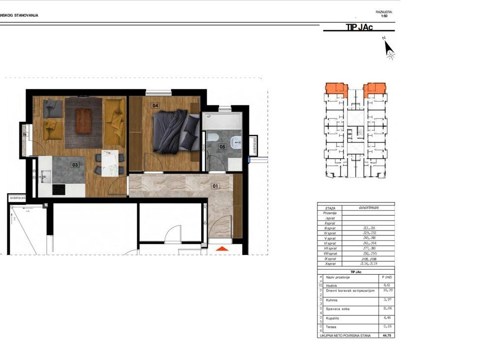 Stan na prodaju 57 m². Becici. 