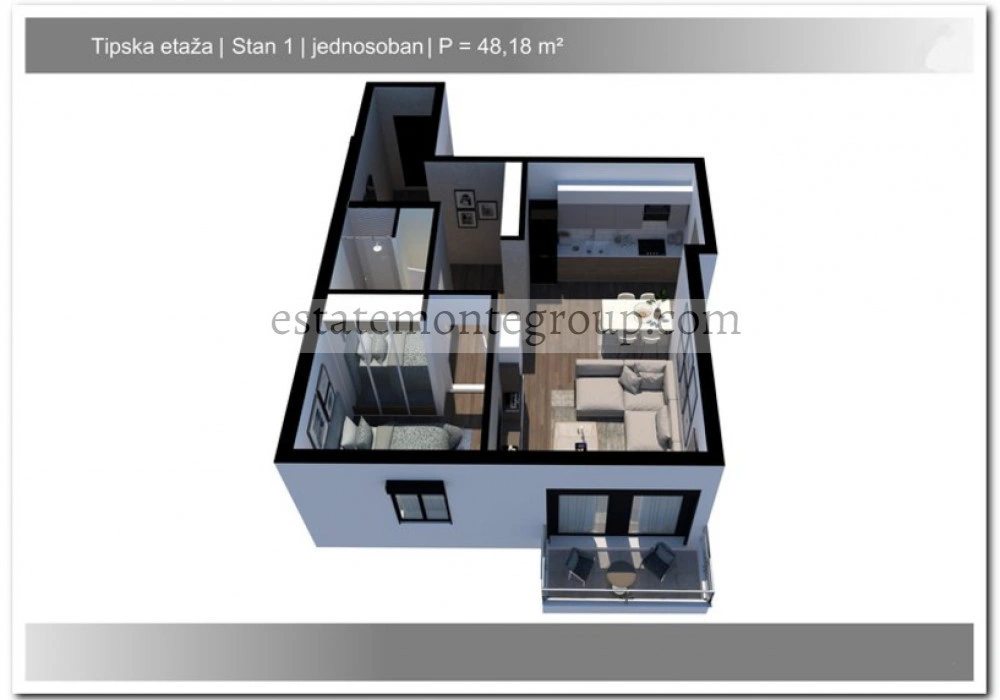 Apartments for sale 48 m². Rafailovici. 